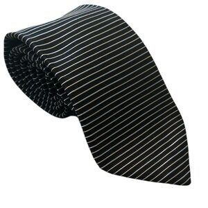 Brooks Brothers Tie Vtg Textured Striped Navy w/ Gold & Cream Silk 56” x 3.75”